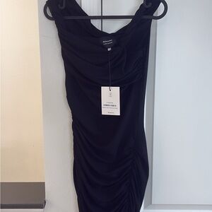 Reformation One Shoulder Black Dress